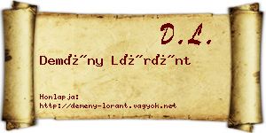 Demény Lóránt névjegykártya