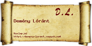 Demény Lóránt névjegykártya