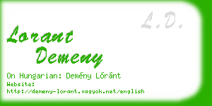 lorant demeny business card